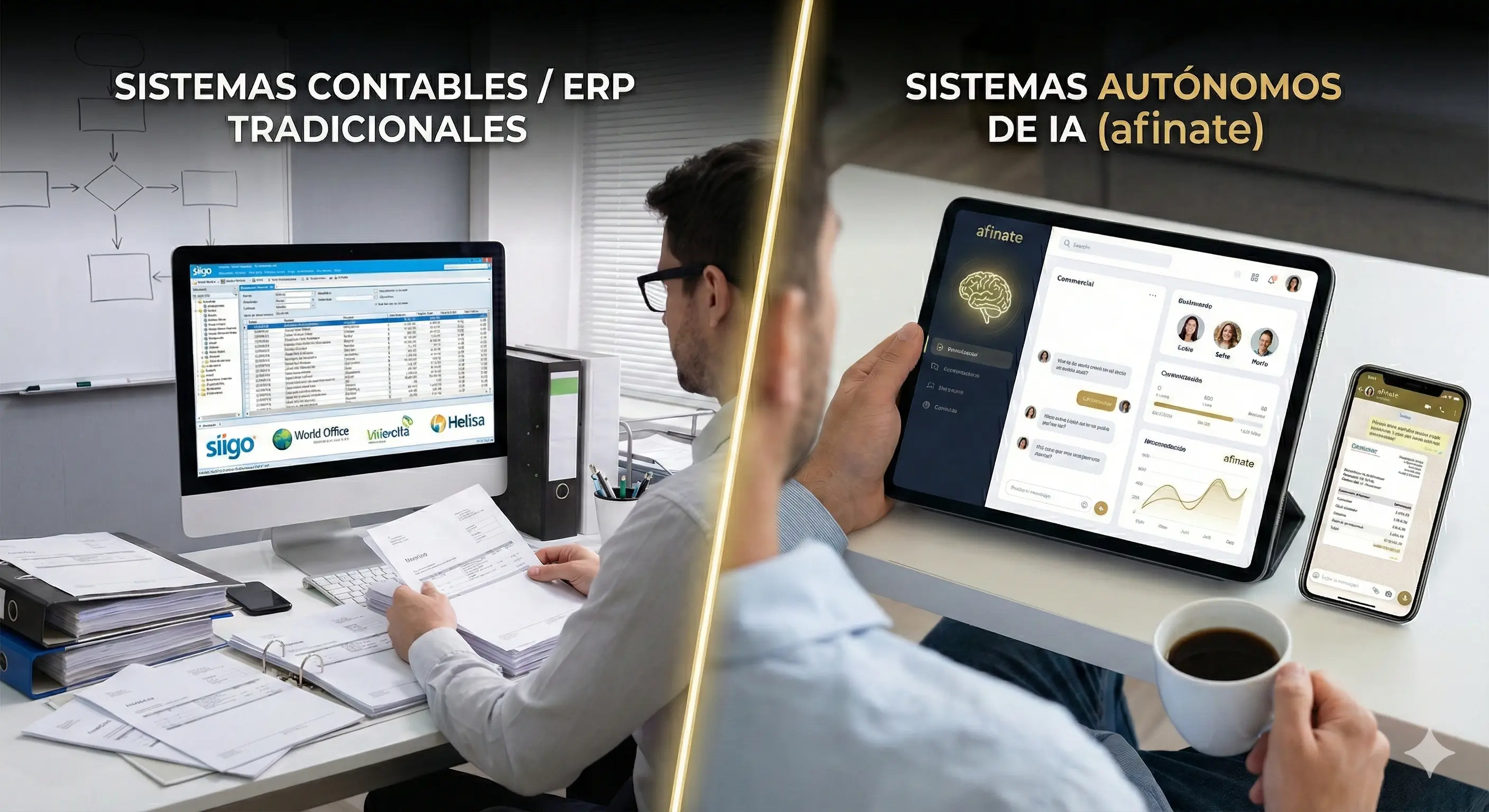 ¿Cuál es la diferencia entre sistemas contables o ERP y sistemas autónomos de IA?