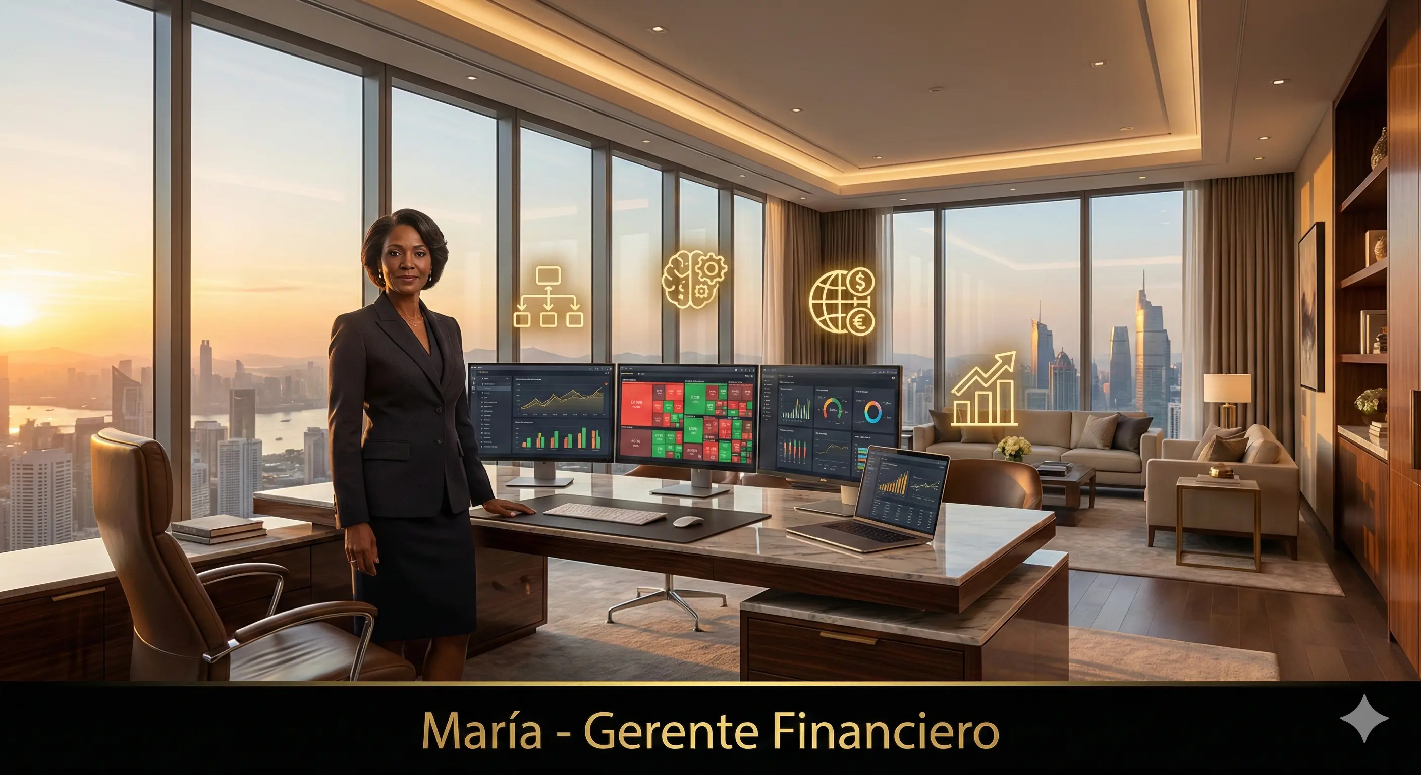 María, gerente financiera con IA