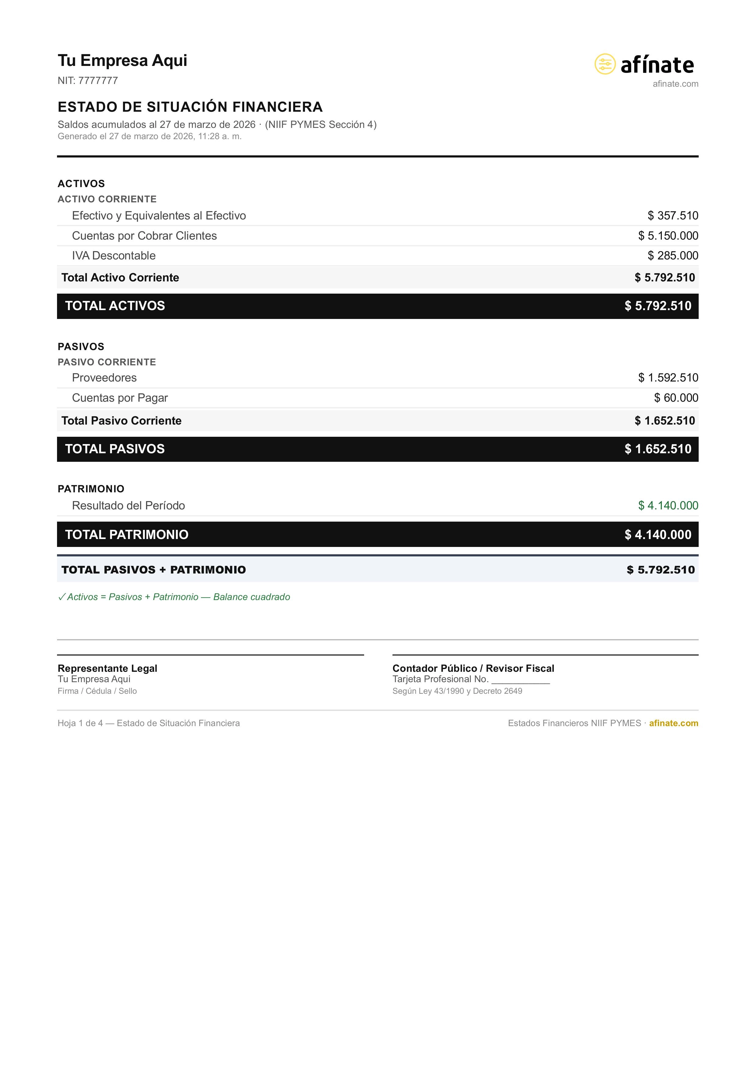 Libro de apertura / saldos iniciales